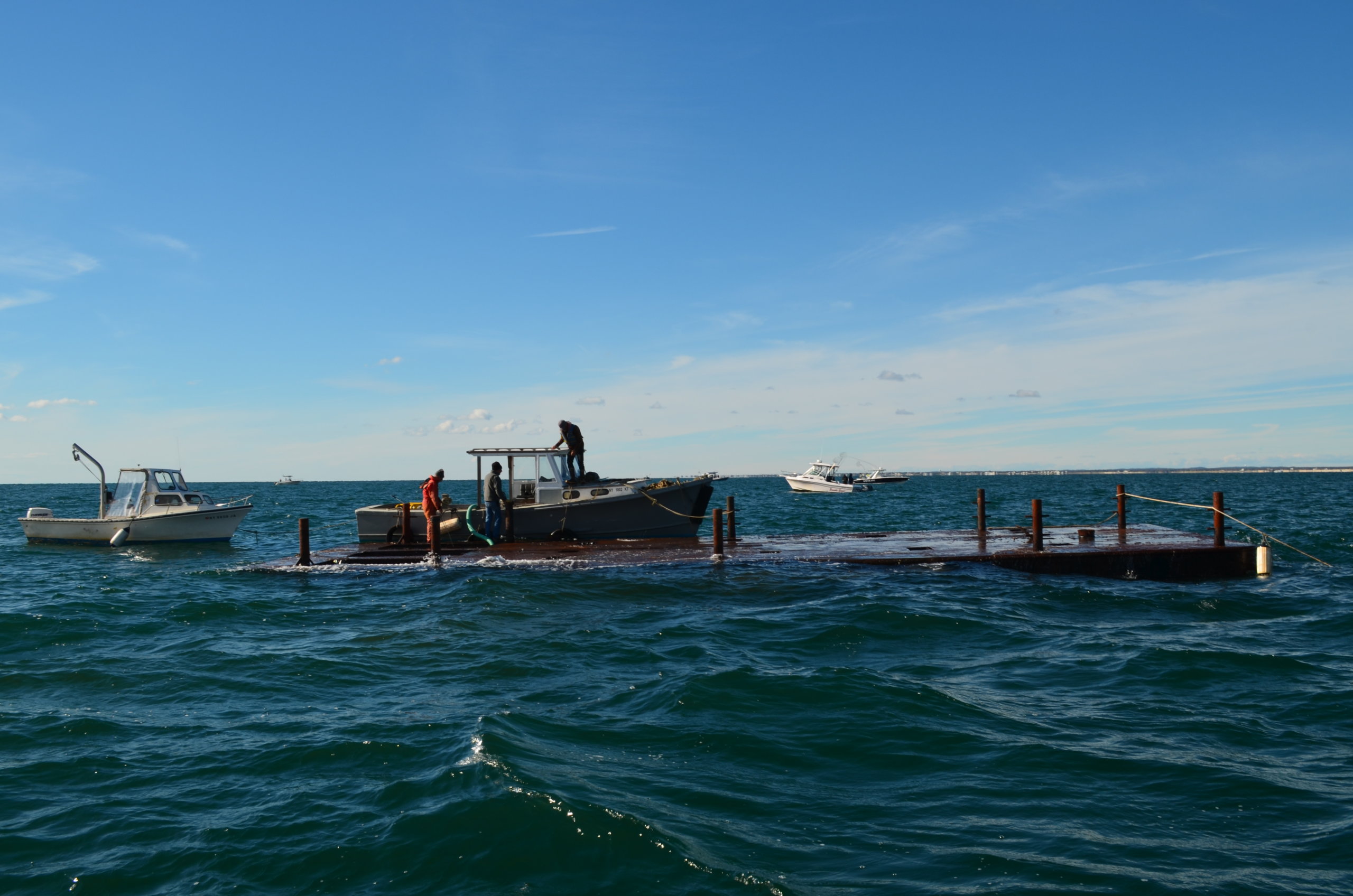 Sinking the "Shannon C" barge on Shinnecock Reef