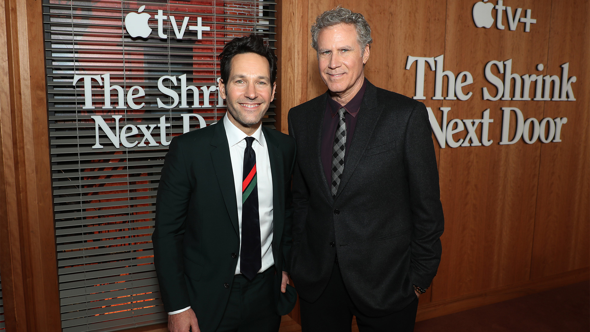 Paul Rudd and Will Ferrell at the premier of "The Shrink Next Door"