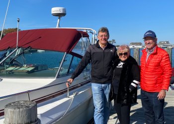 Getting ready to board the boat with Roman and Patrick on a gloriously sunny day!
