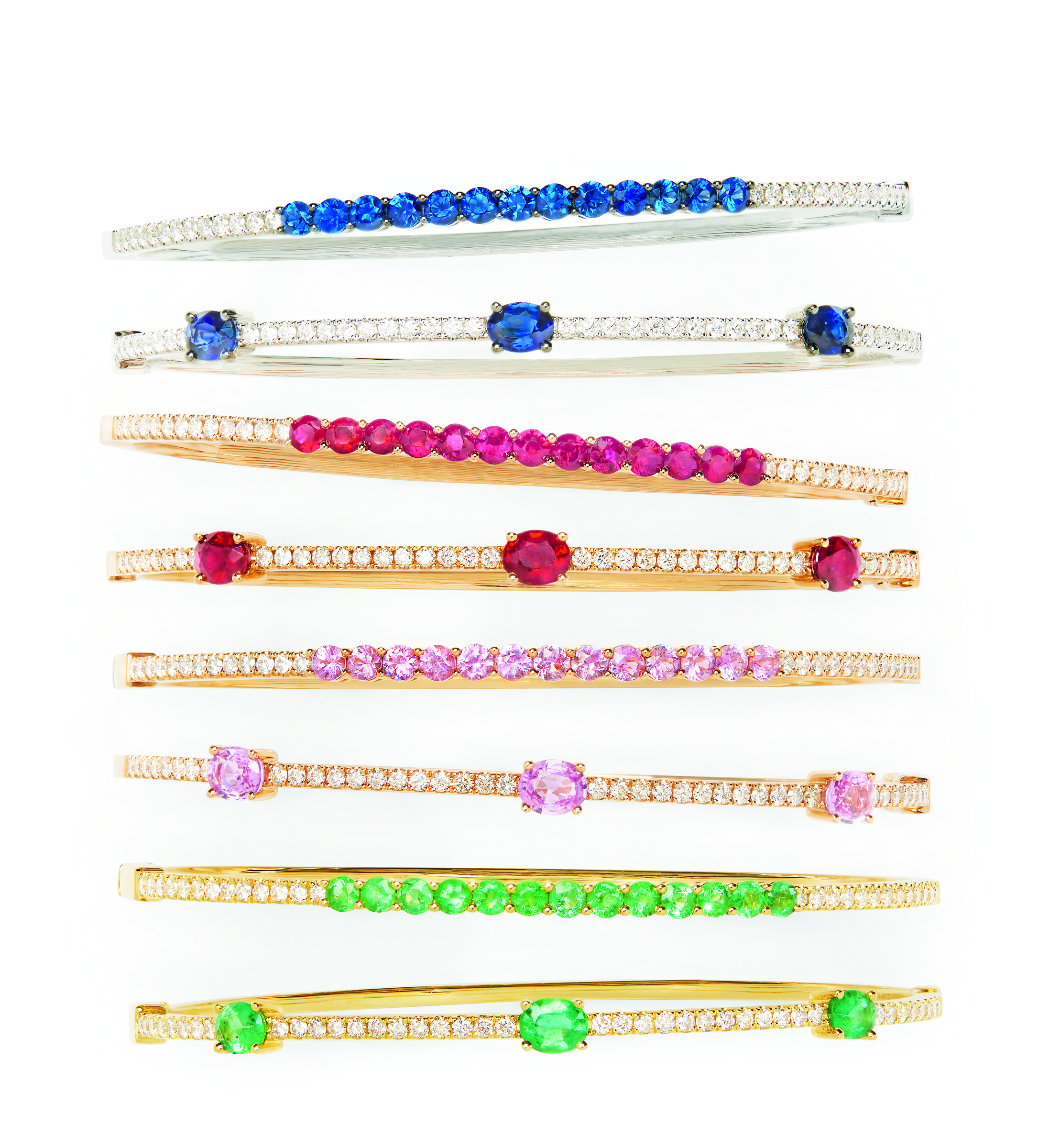 London Jewelers colored stone bangles