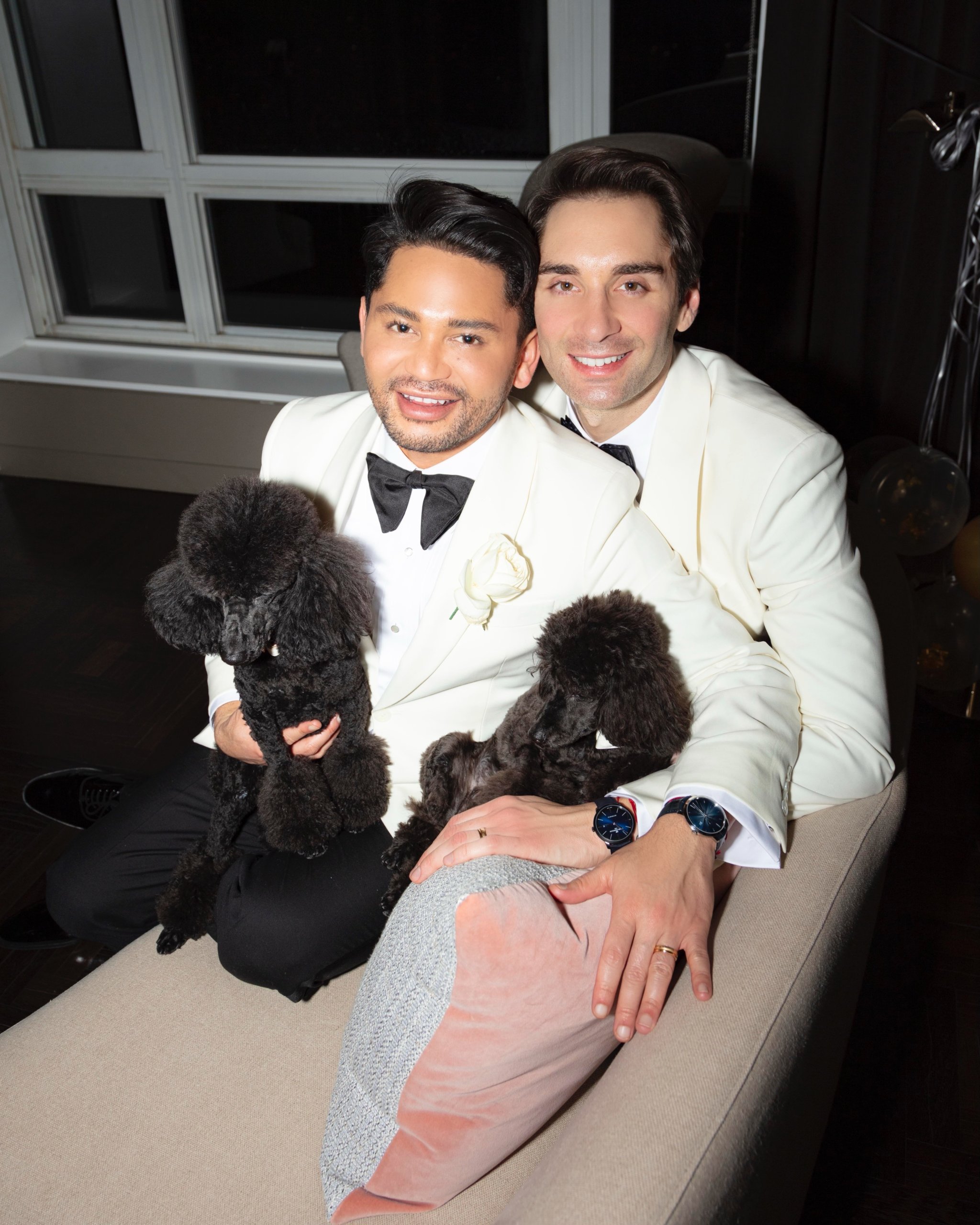 Isaac Boots and Jeffery O’Brecht with their poodle Davis