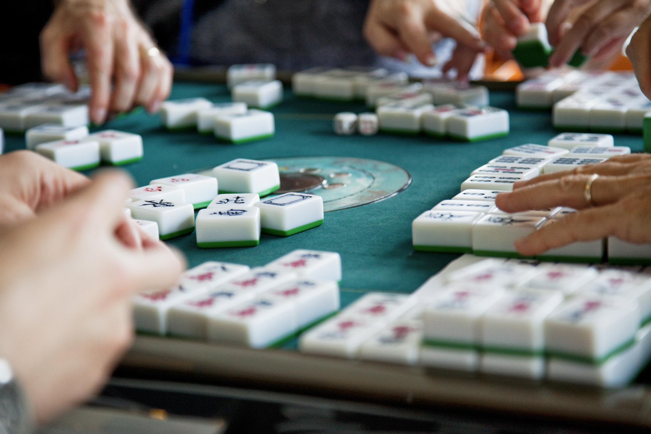 People playing mahjong.