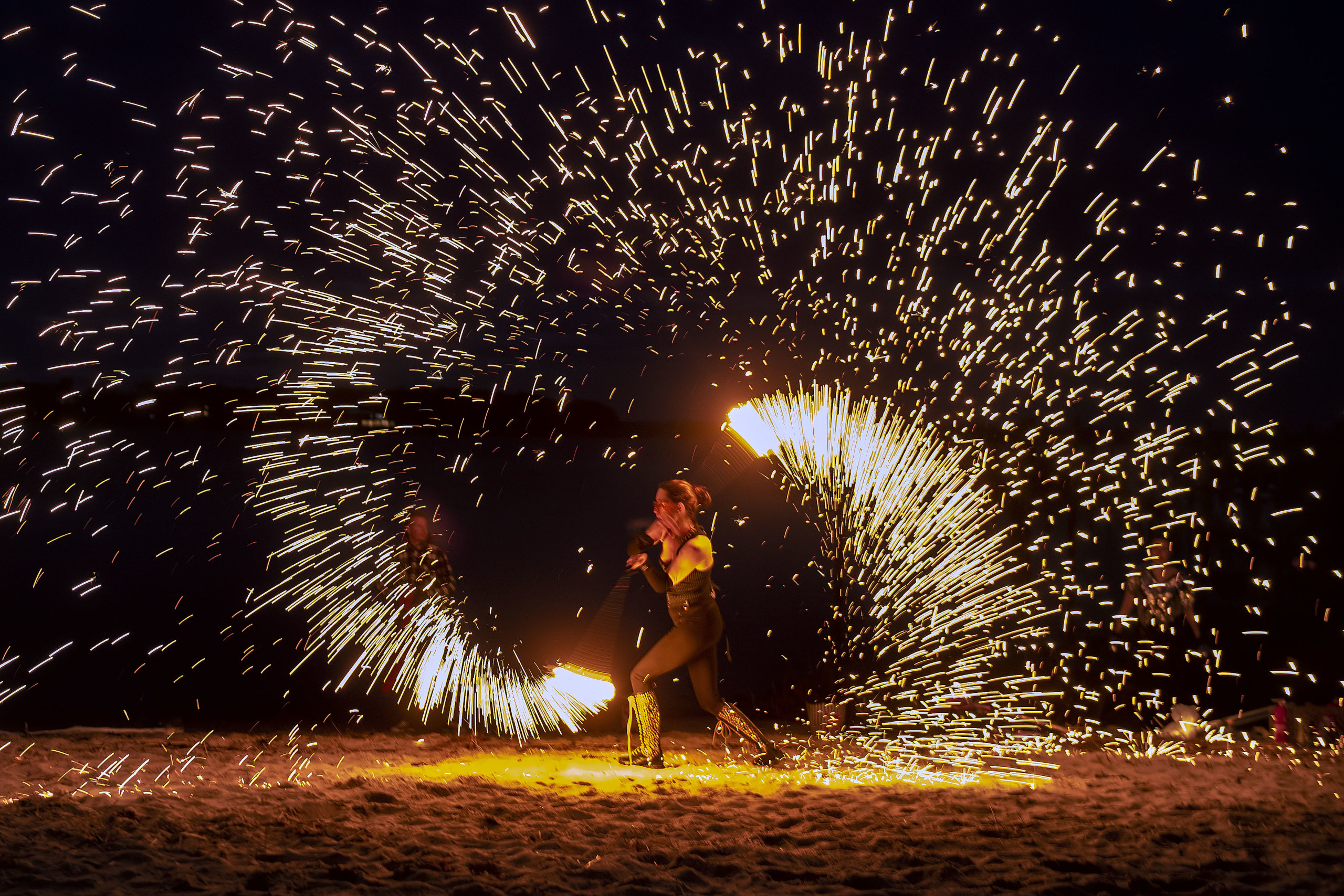 HarborFrost fire dancers will light up Windmill Beach in Sag Harbor