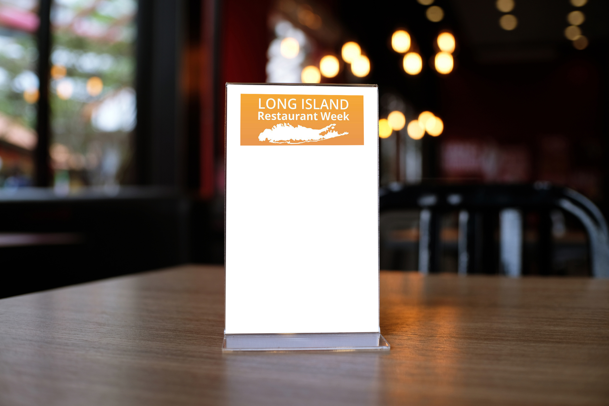 Long Island Restaurant Week logo on table card