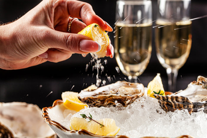 Enjoy Dan's Bubbles Bubbly and oysters North Fork
