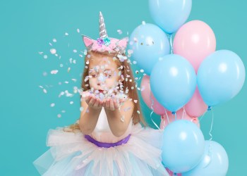 Little girl in unicorn costume for East End family fun