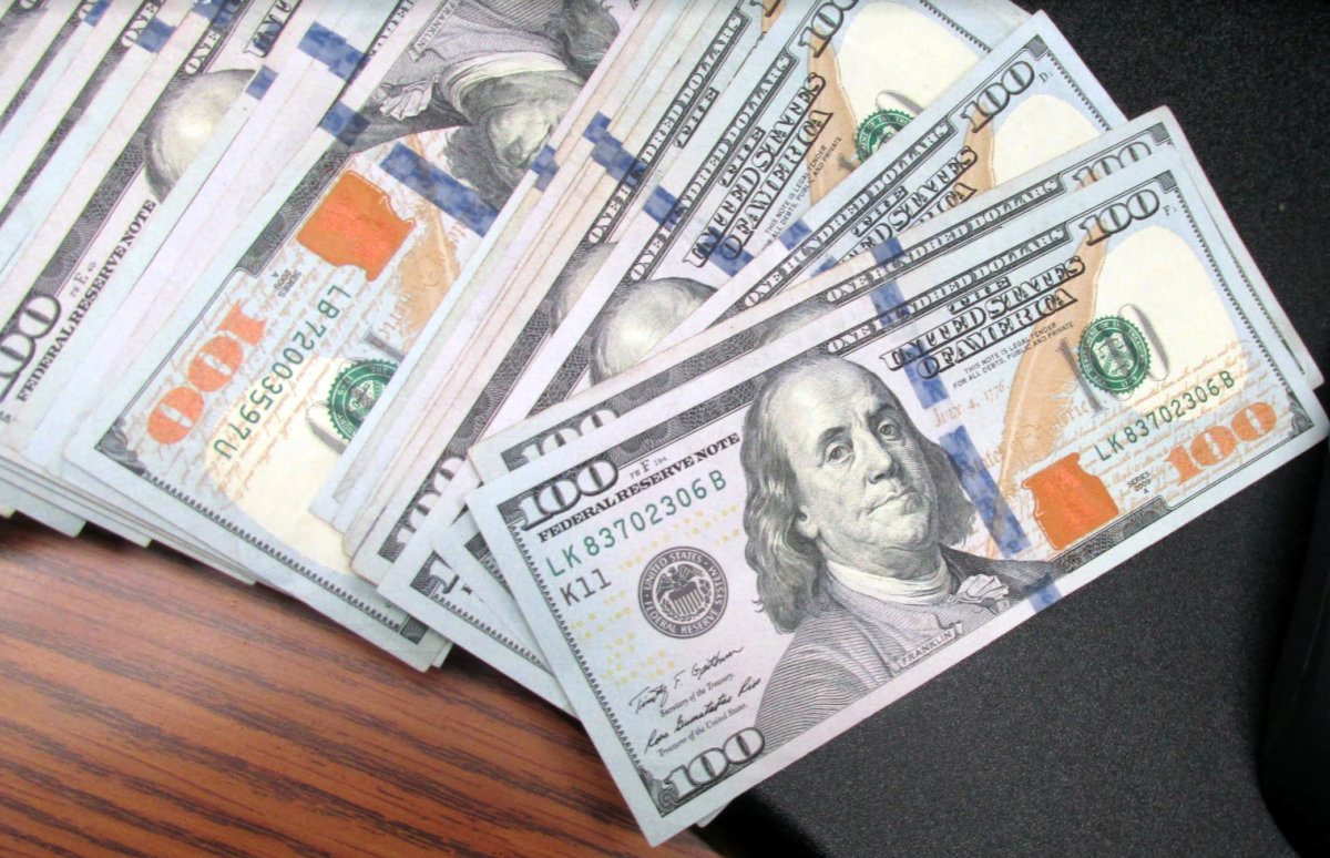 Cash recovered as part of a joint Southampton Village and Suffolk County police lottery scam investigation