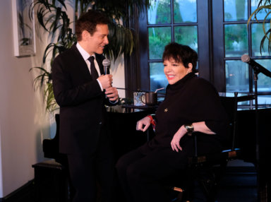 Michael Feinstein and Liza Minelli at a benefit for The Great American Songbook Foundation and Treatment Action Group at the home of Kevin and Neil Goetz
