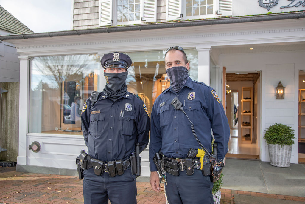 Eben Ball and Armann Gretarsson of the East Hampton Village Police Department