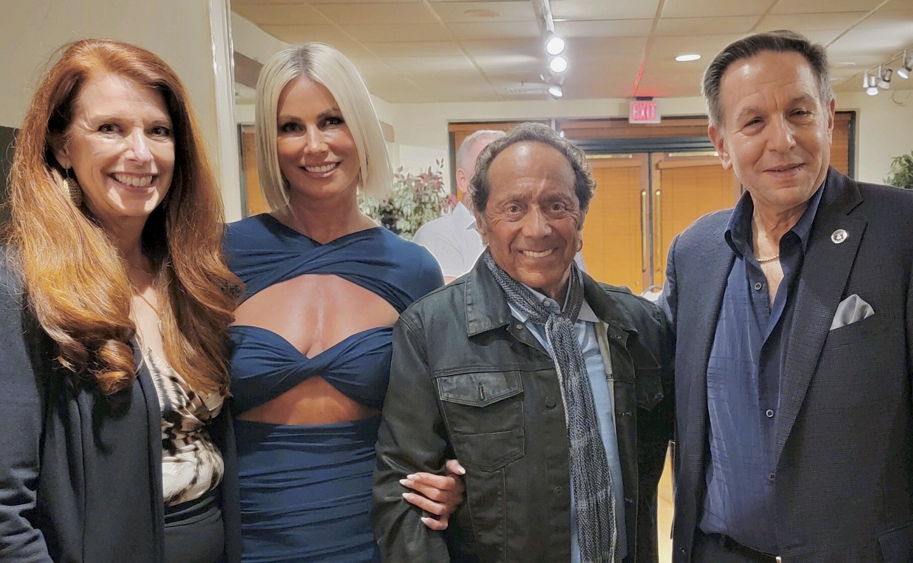 Leslie Laredo (left) and husband Jeff Leibowitz (right) with Paul Anka and his friend Michelle after Anka's show at the Kravis Center