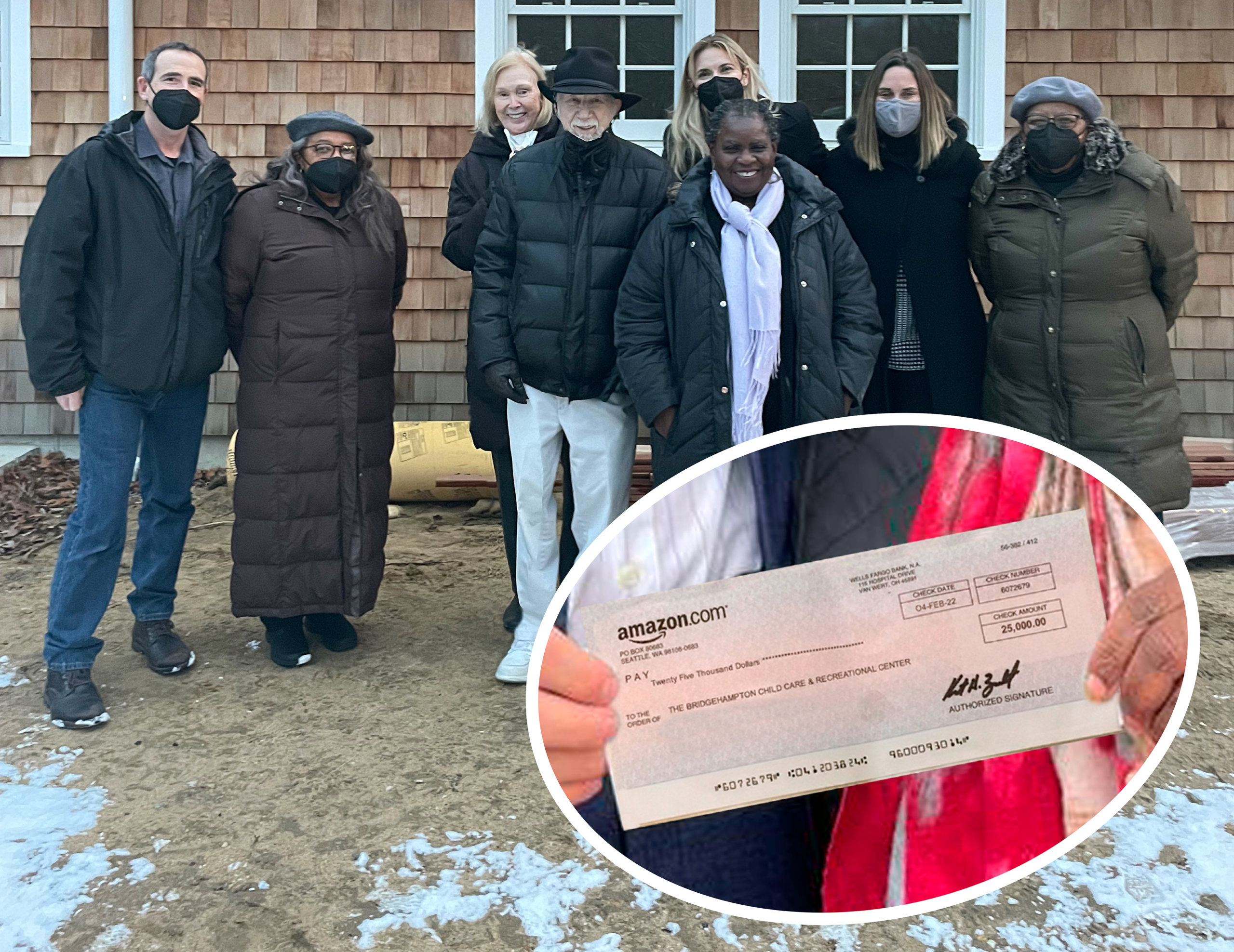 BCCRC team and board members received a $25,000 check from Amazon New York