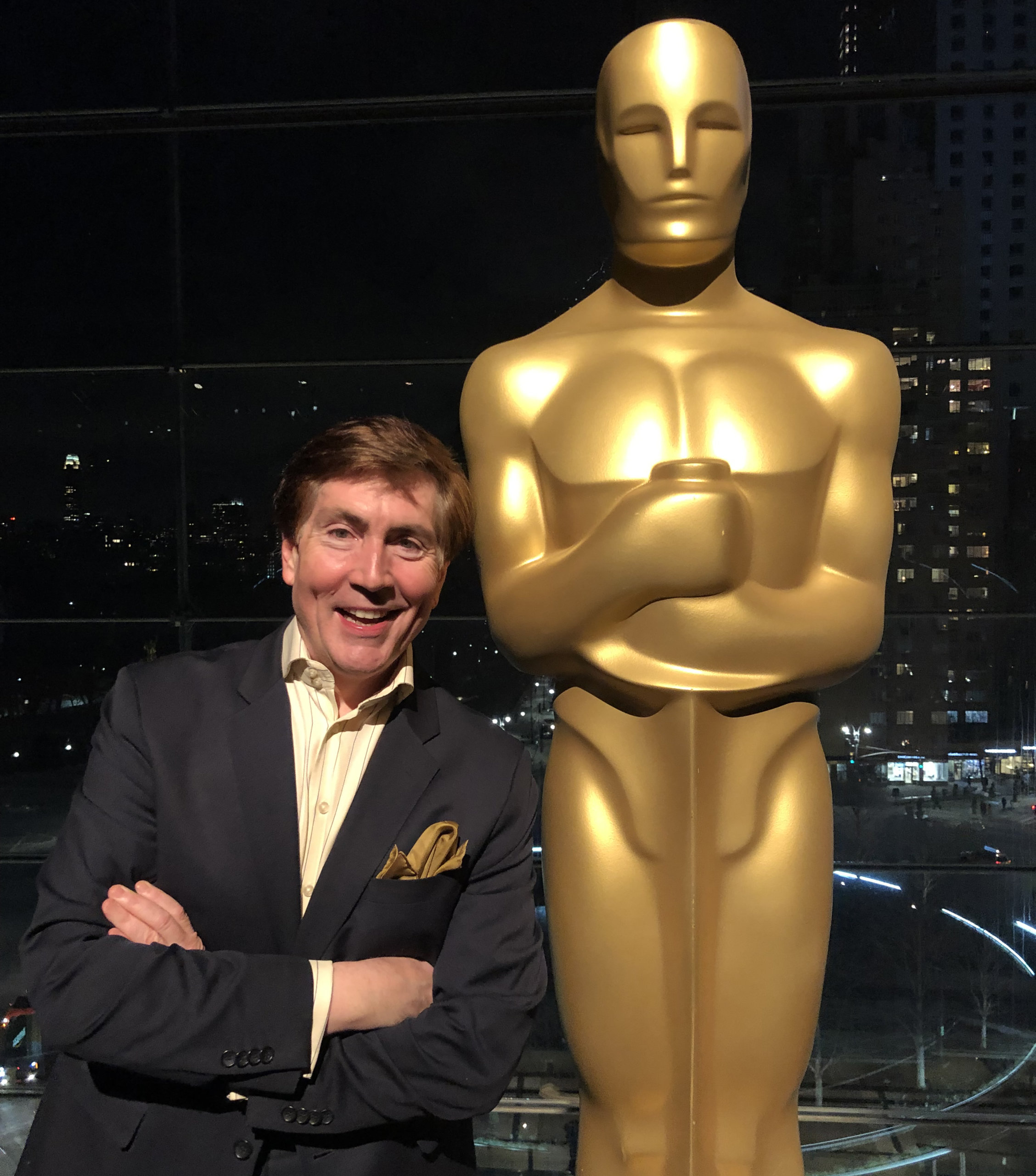 Billy McCuddy with his fickle friend Oscar oscars