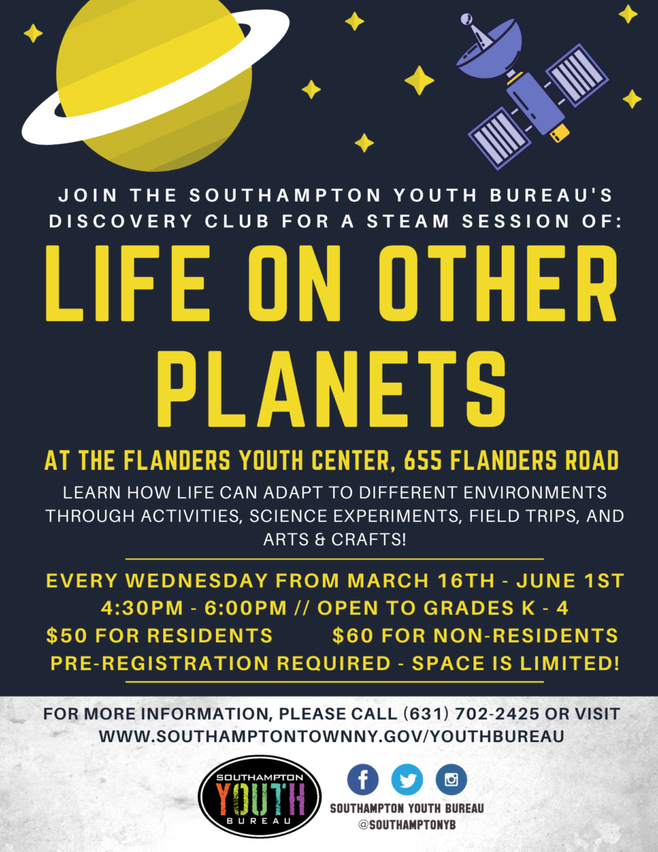 Discovery Club Life on Other Planets Flyer
