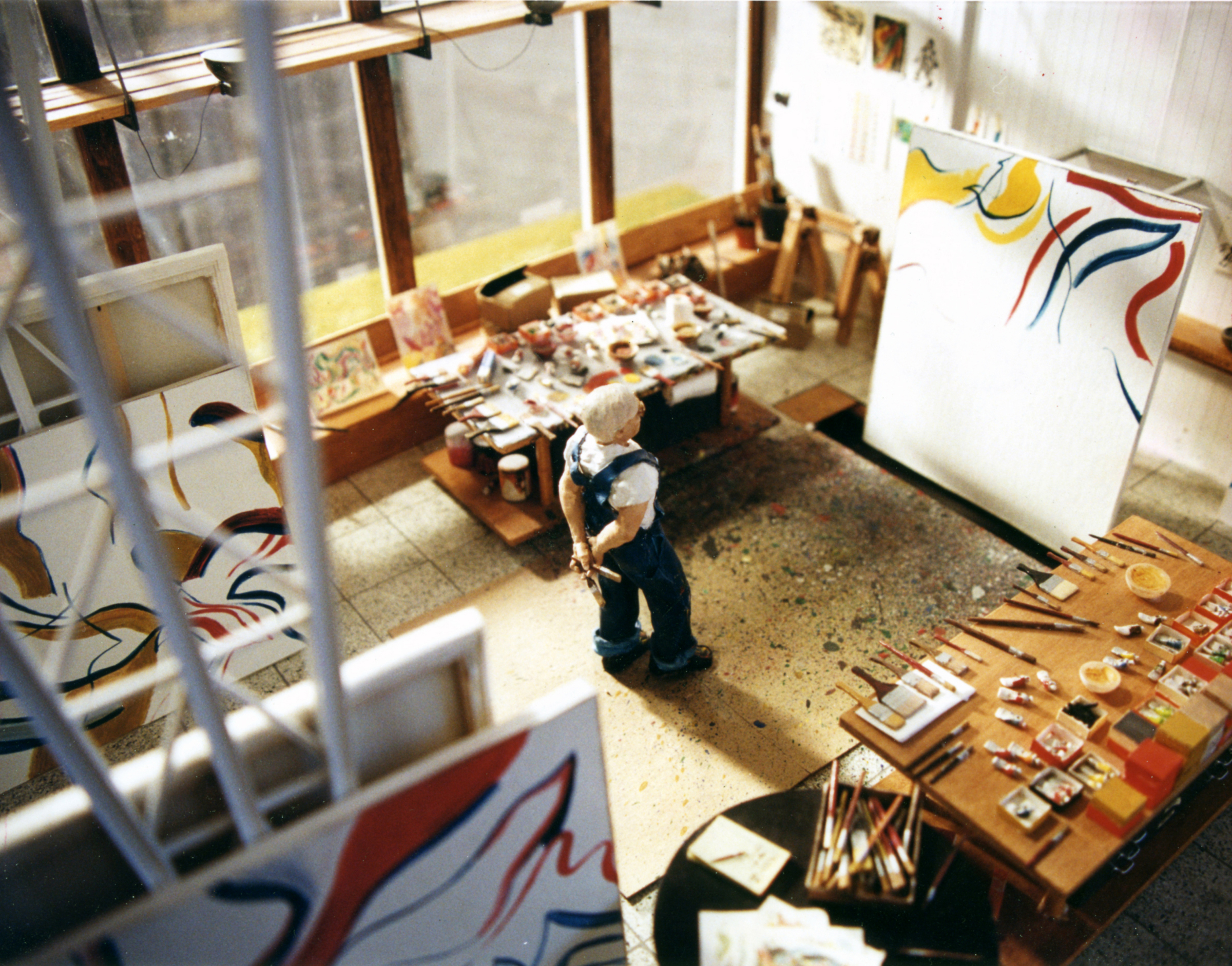 "Sometimes I'm Afraid of Yellow (Willem de Kooning 1984)" Joe Fig's 2001 miniature recreation of Willem de Kooning in his studio