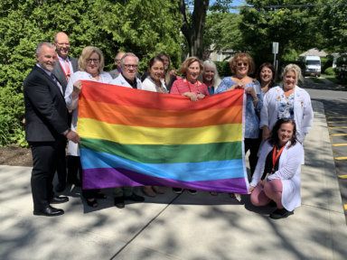 Staff celebrating Pride Month at Stony Brook Southampton Hospital.