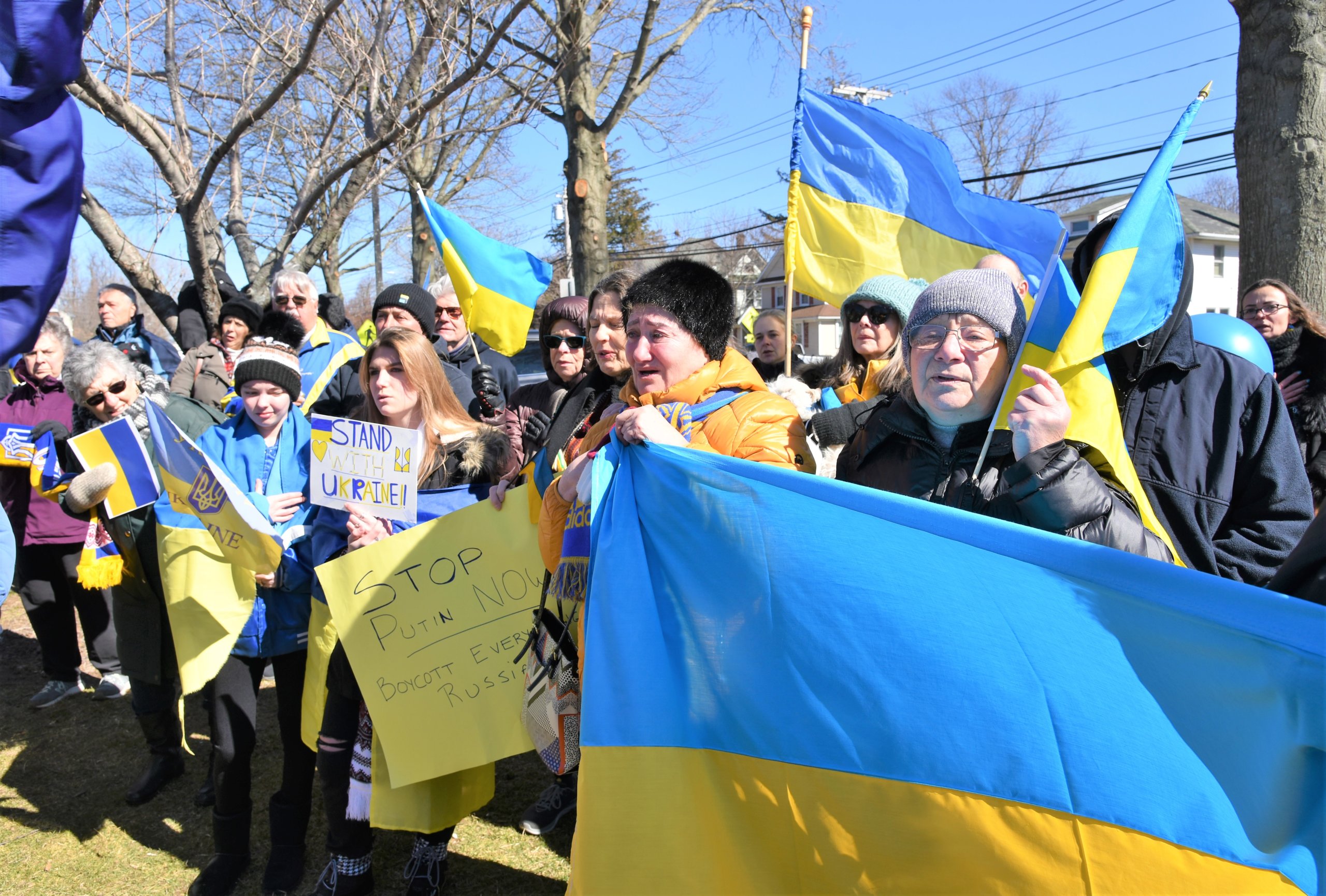 Protesters were out in force to support Ukraine in Riverhead.