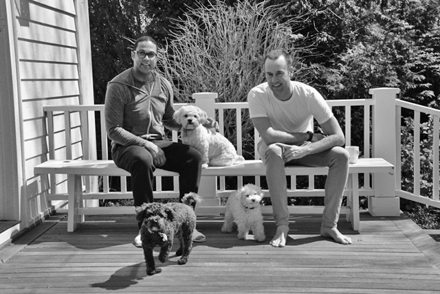 Don Lemon and Tim Malone with their dogs from SASF