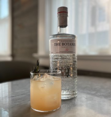 The Beekeeper cocktail featuring The Botanist gin at North Fork Table and Inn for Earth Day