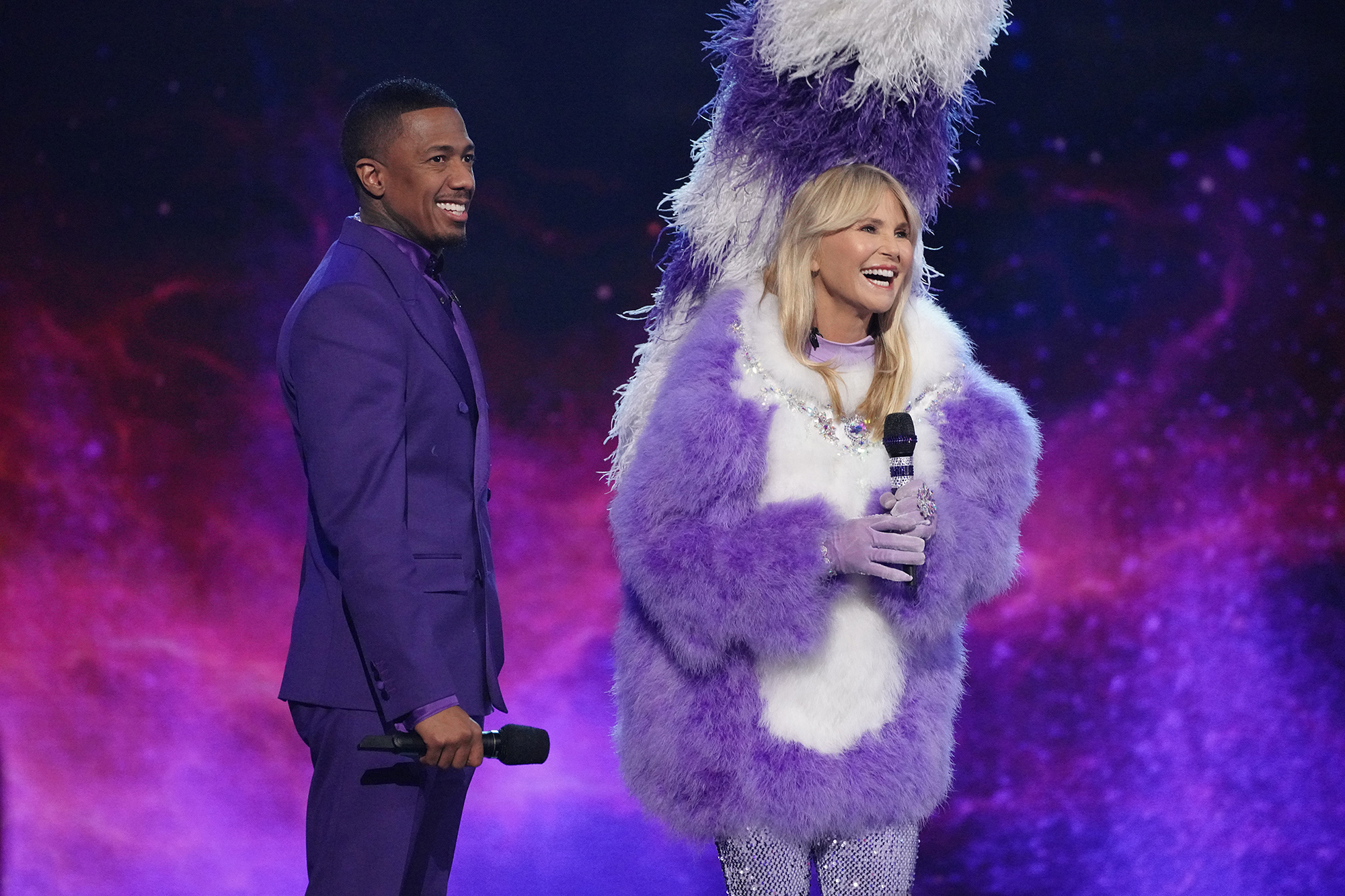 Nick Cannon and Christie Brinkley on "The Masked Singer"