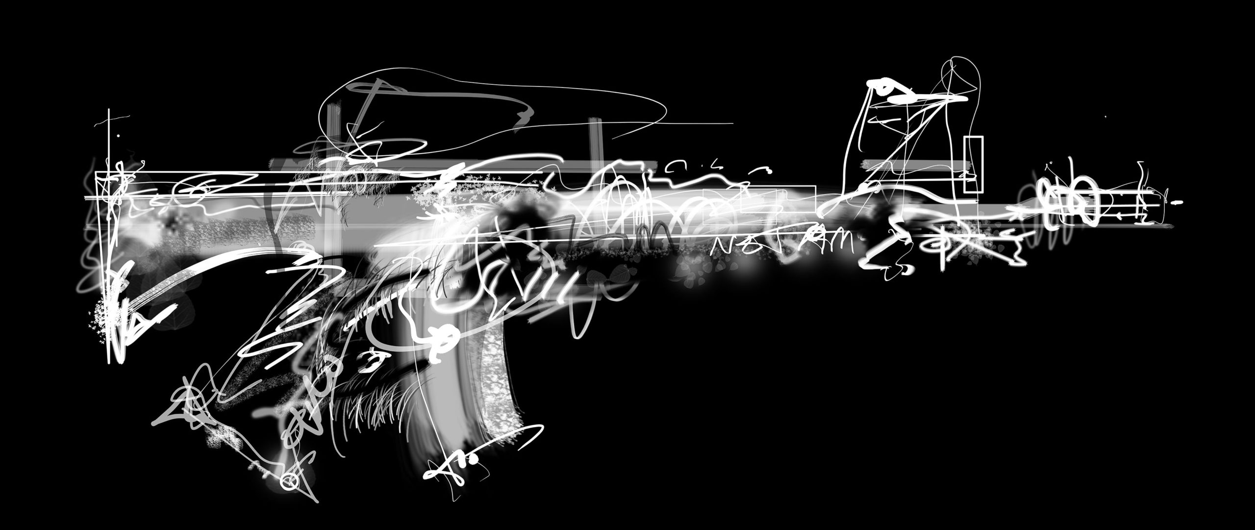 Roz Dimon "Kalashnikov II," 2022, archival pigment ink on canvas