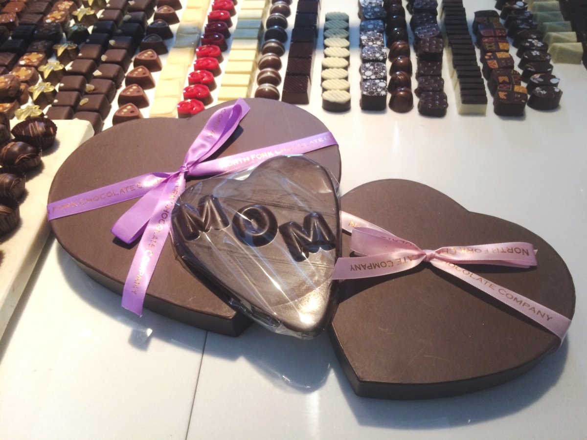 North Fork Chocolate's Mother's Day heart boxes