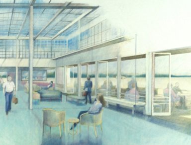 An early design for East Hampton Airport that was eventually put aside