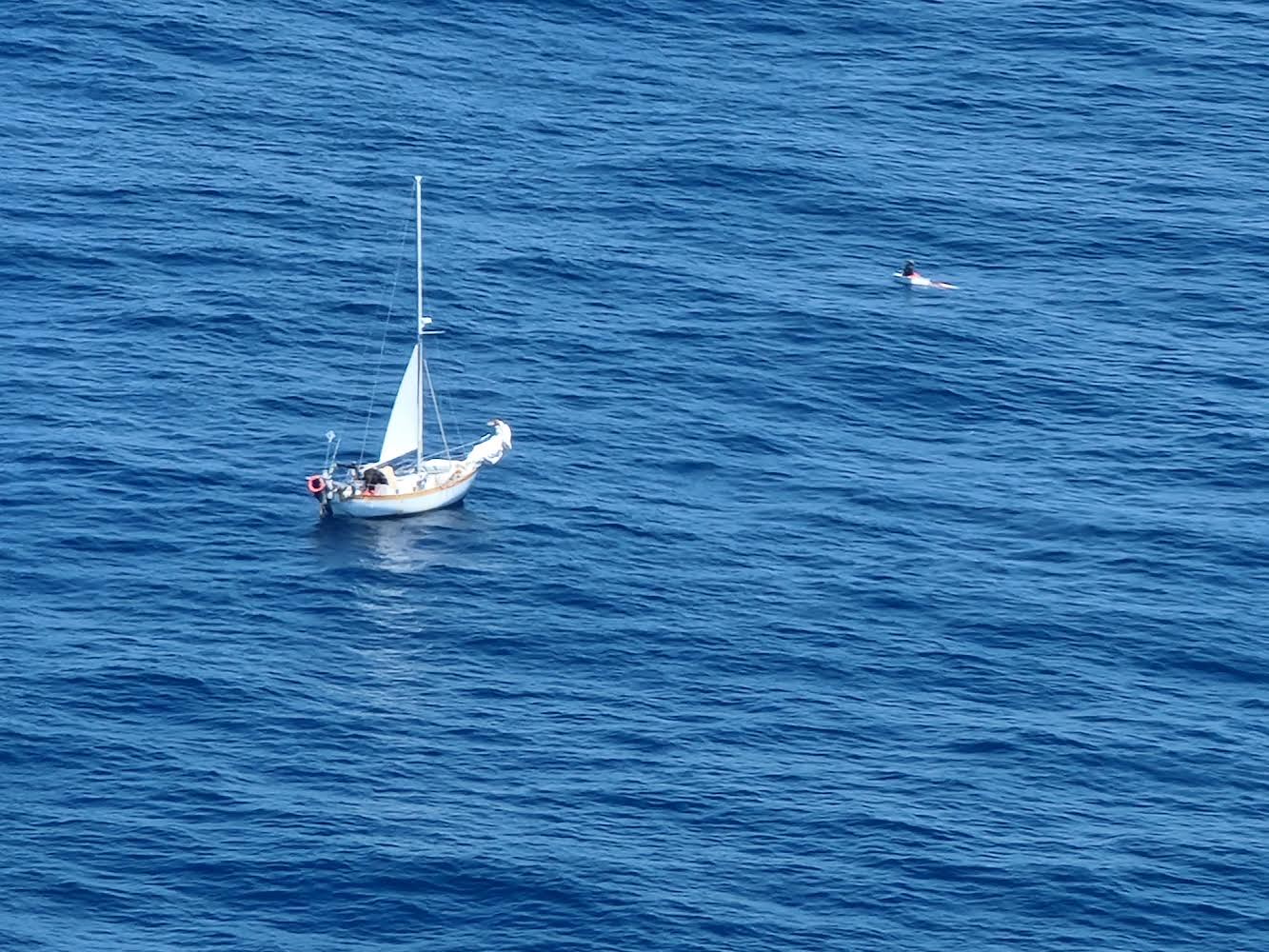 106th Rescue Wing photo of The sailboat Namah as seen from the HC-130J Combat King II on May 20, 2022