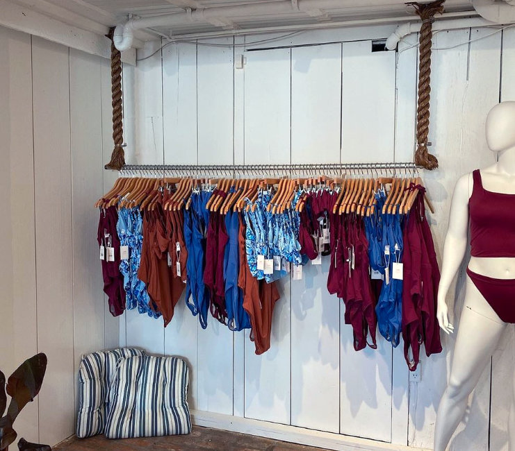 Andie swimsuits on display in Sag Harbor