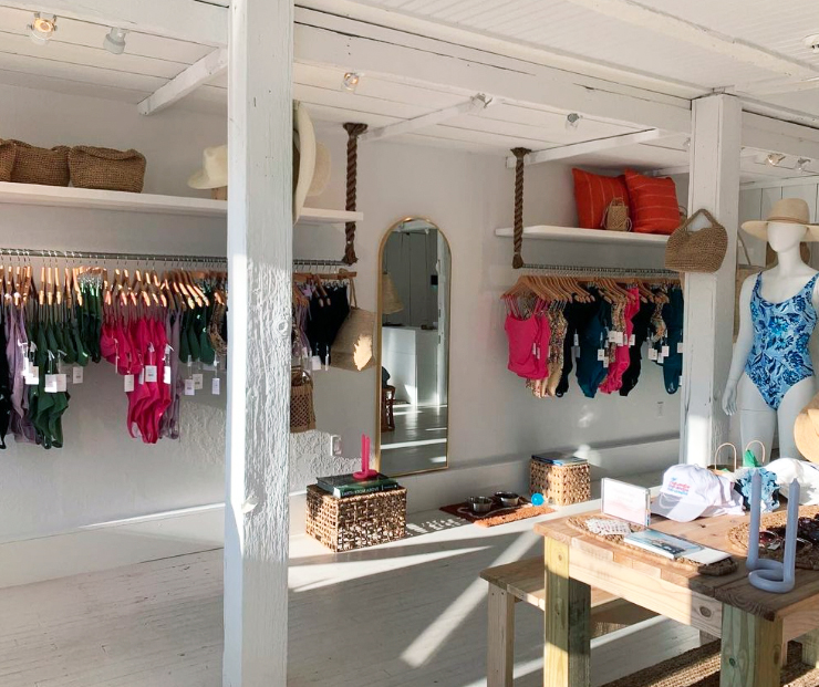 Andie swimsuits on display in Sag Harbor