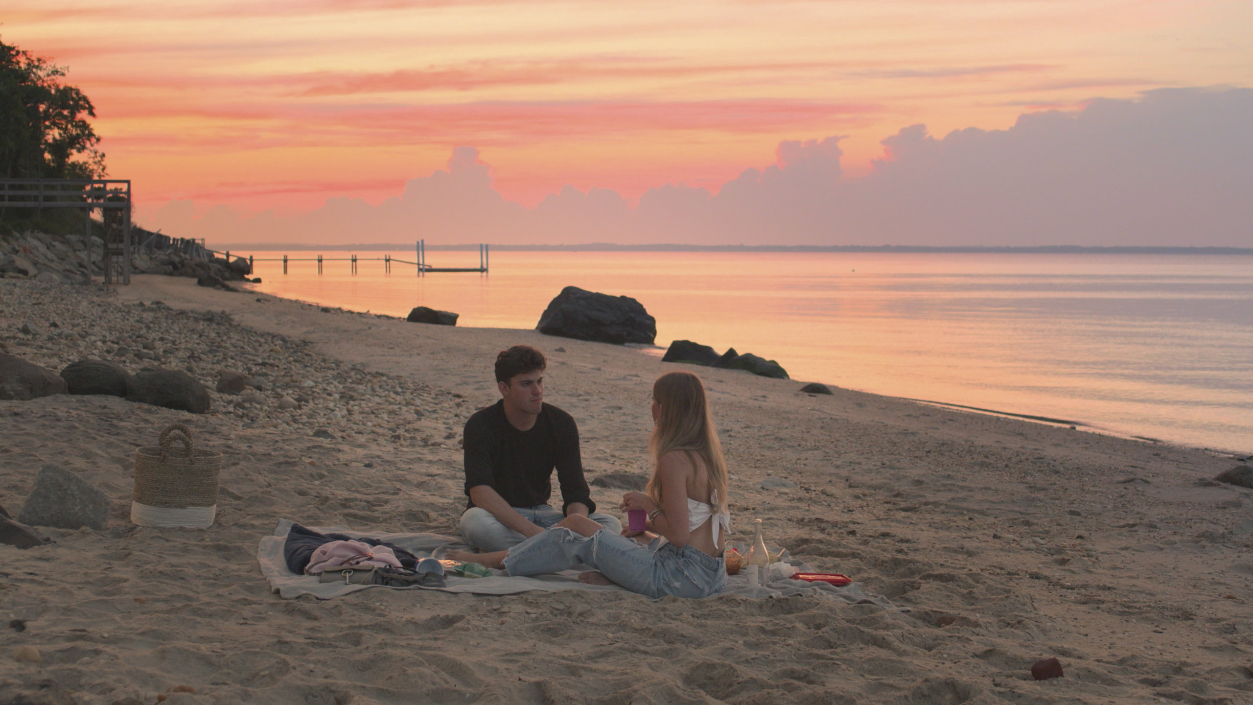 Scene from Forever Summer: Hamptons beach picnic