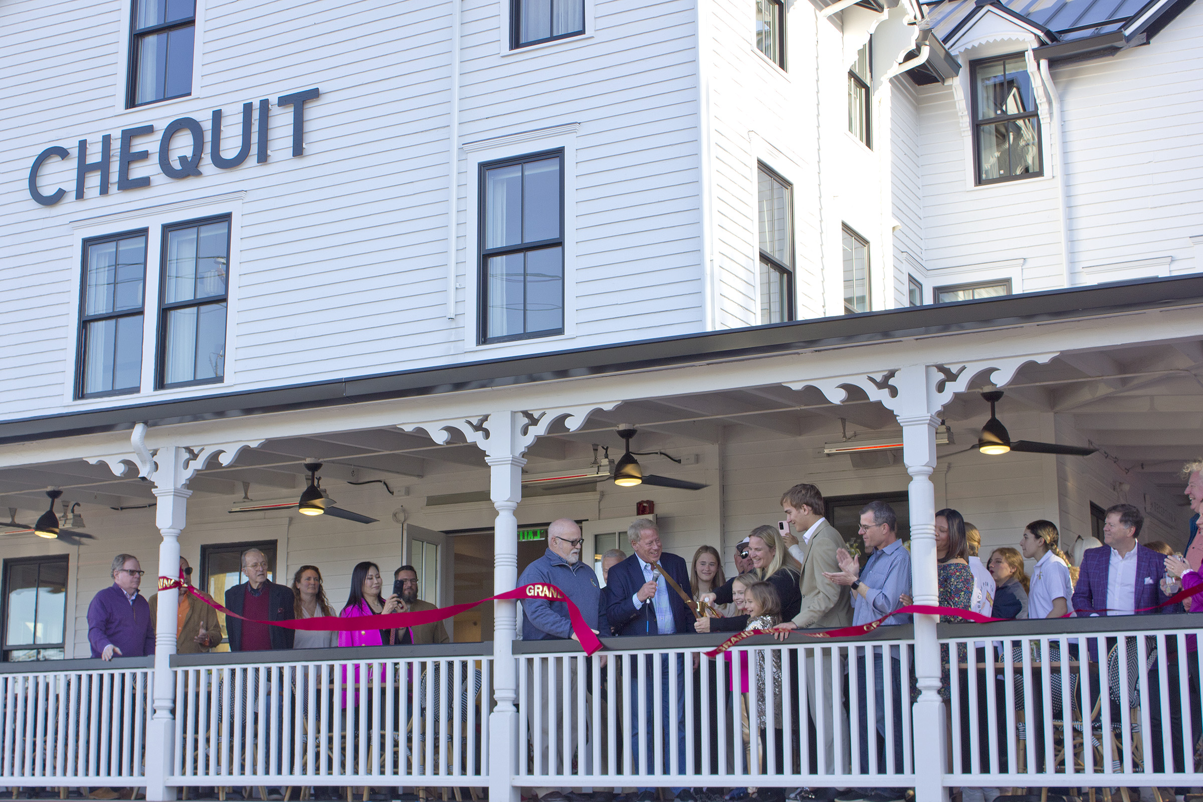 Officials held a ribbon cutting at The Chequit, owned by Stacey Soloviev, on May 7