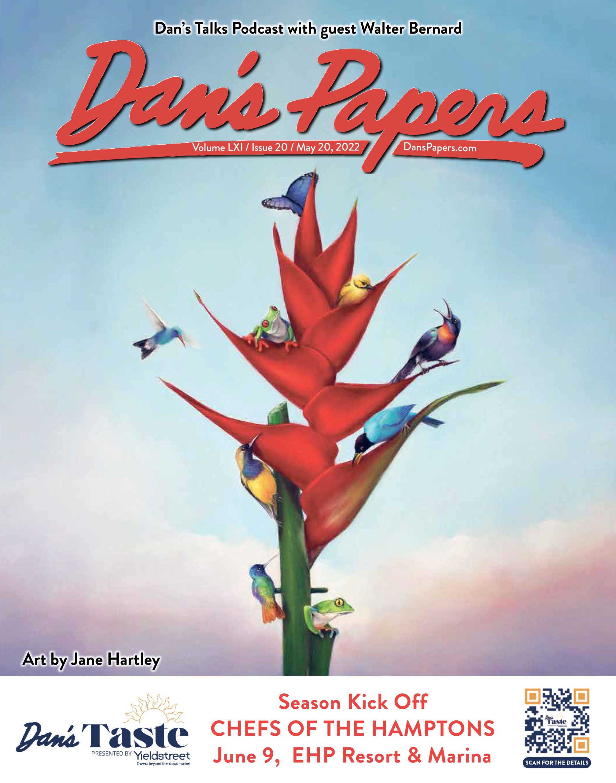 May 20, 2022 Dan's Papers cover art, "Heliconia Hotel," by Jane Hartley