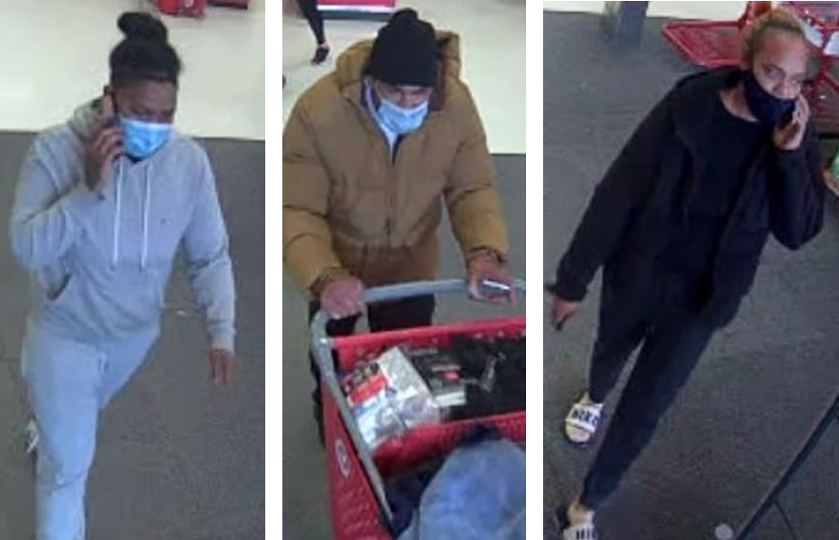 Police are asking the public to help ID these three suspects related to a theft at the Riverhead Target in February