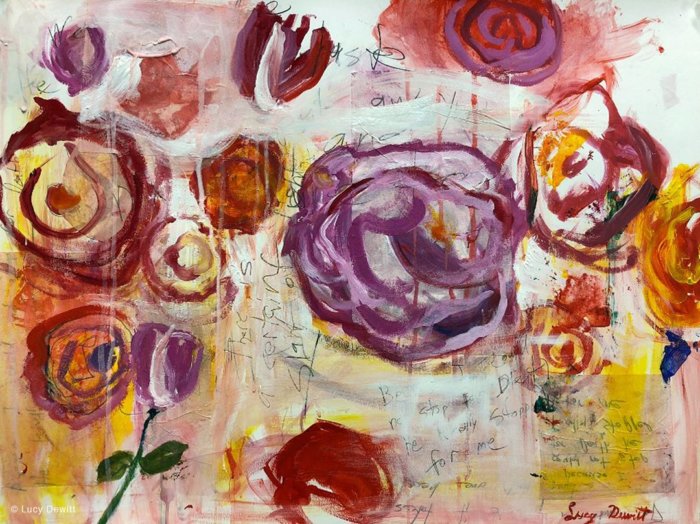 "Wild Roses" by Lucy Dewitt is part of the "Spring into Collecting" exhibition at Alex Ferrone Gallery