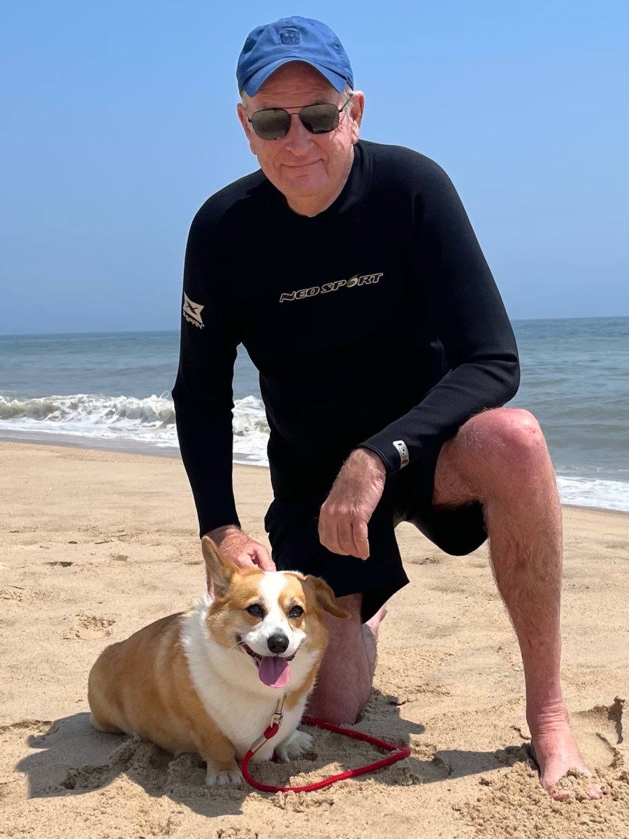 Bill O'Reilly with his dog in Montauk