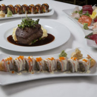 Several Union Sushi & Steak dishes, such as the Union Roll
