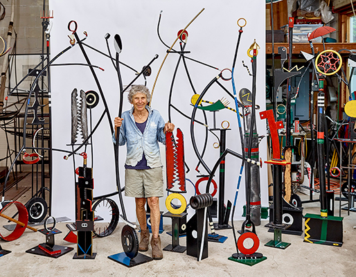 Arden Scott with her Totems and other work