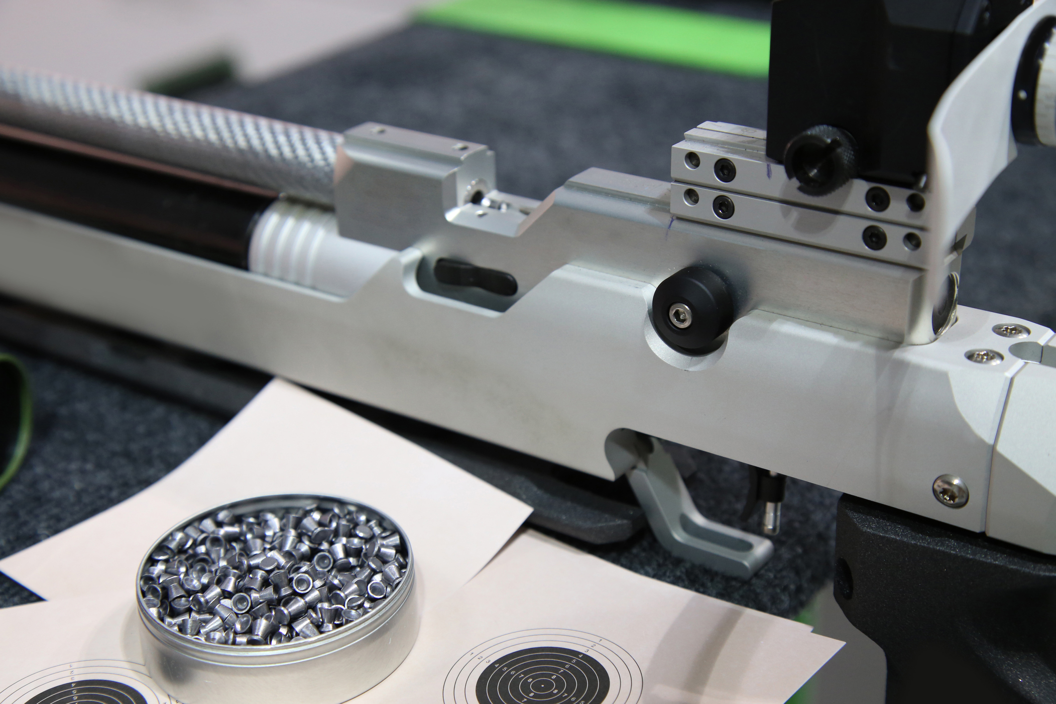 High-velocity air rifle with pellets