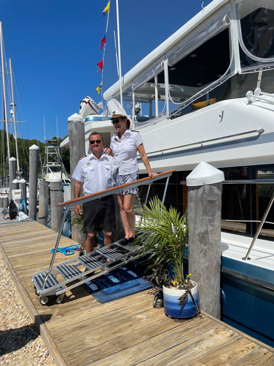 Captain Charles Giambalvo and his wife, Karen aboard the Pure Pleasure yacht