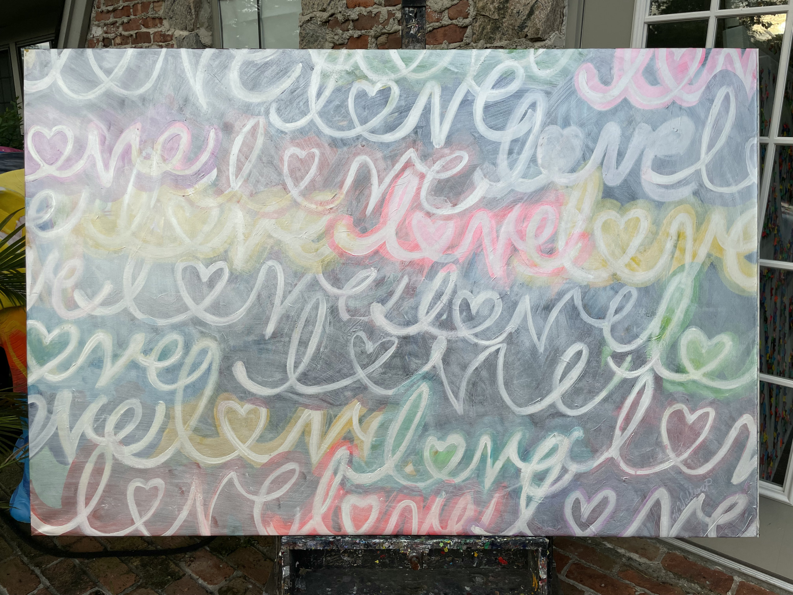 "Graffiti Love" by Hulbert Waldroup at the Art Warehouse of Southampton