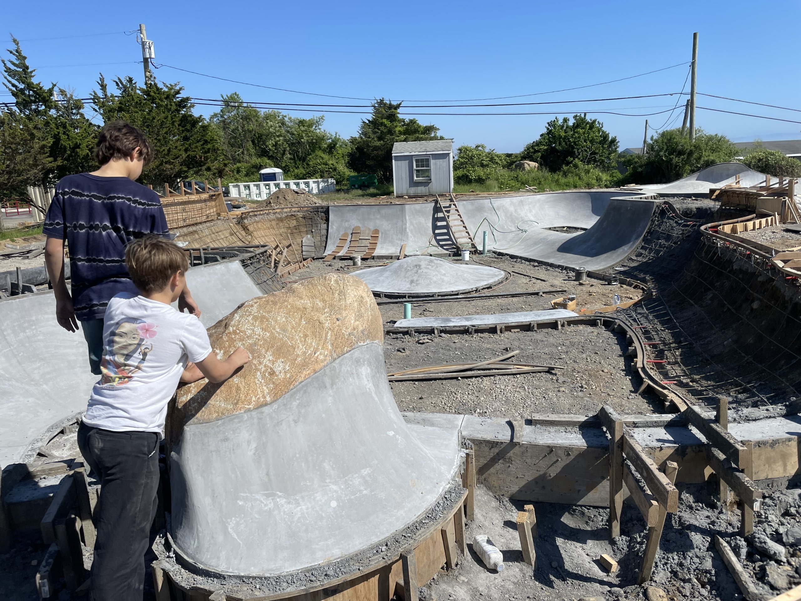 New Montauk Skatepark with natural boulder feature