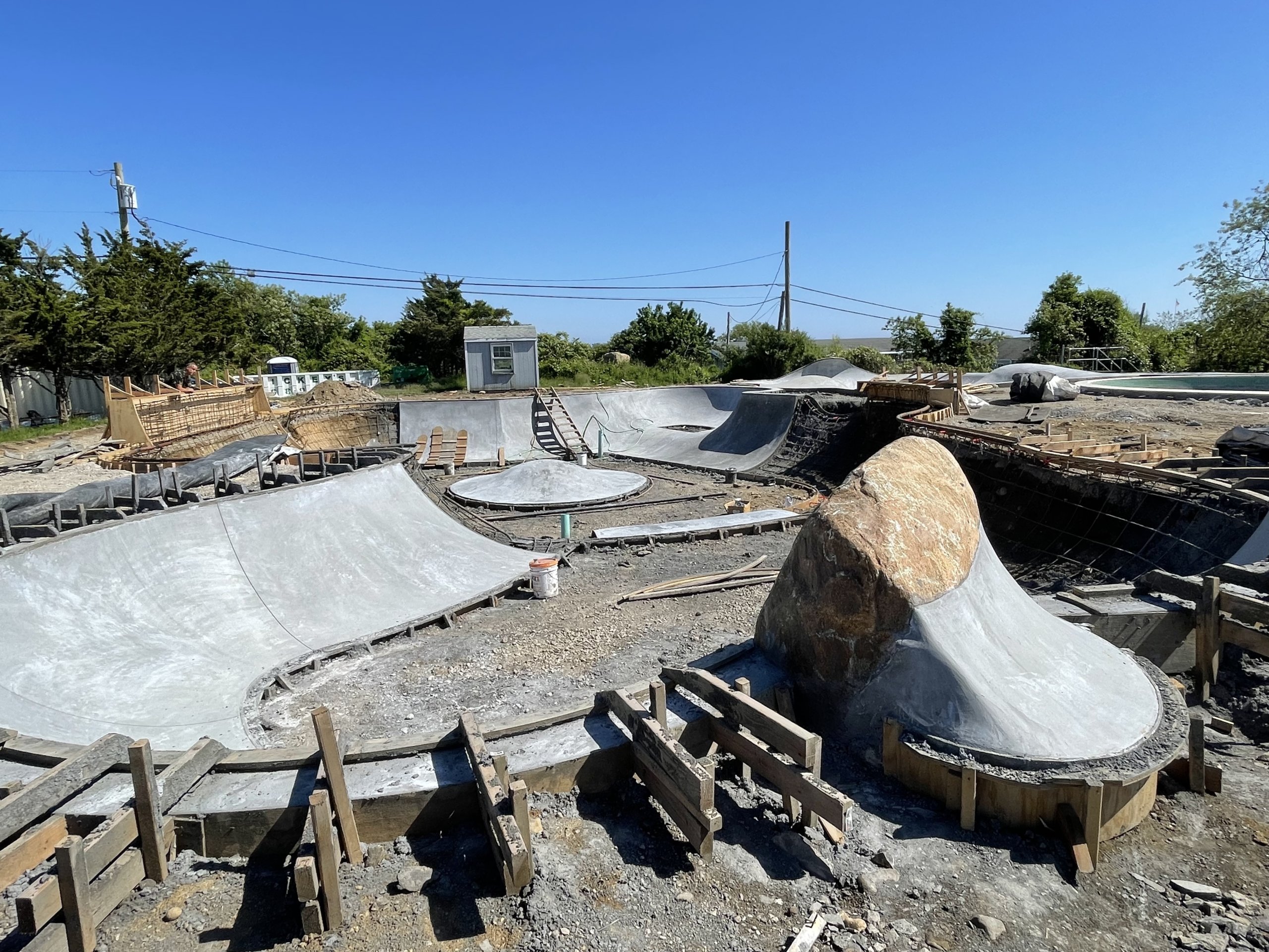 New Montauk Skatepark with natural boulder feature