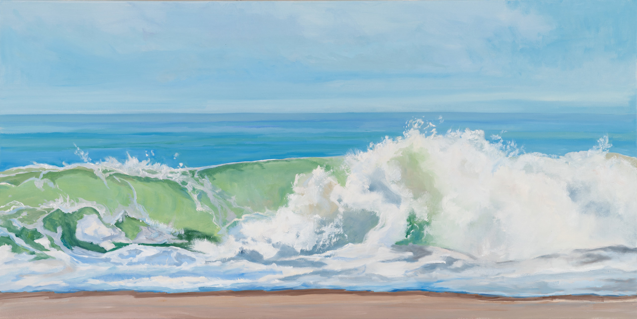 Casey Chalem Anderson "Lime Surf" (2020, oil on canvas, 24" x 48")
