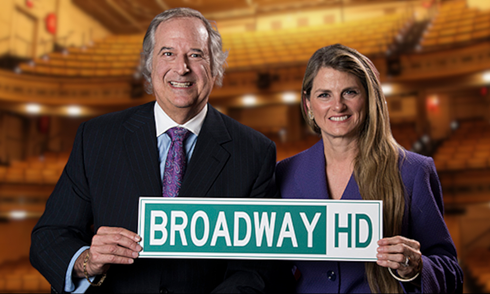 Stewart Lane and Bonnie Comley with BroadwayHD sign