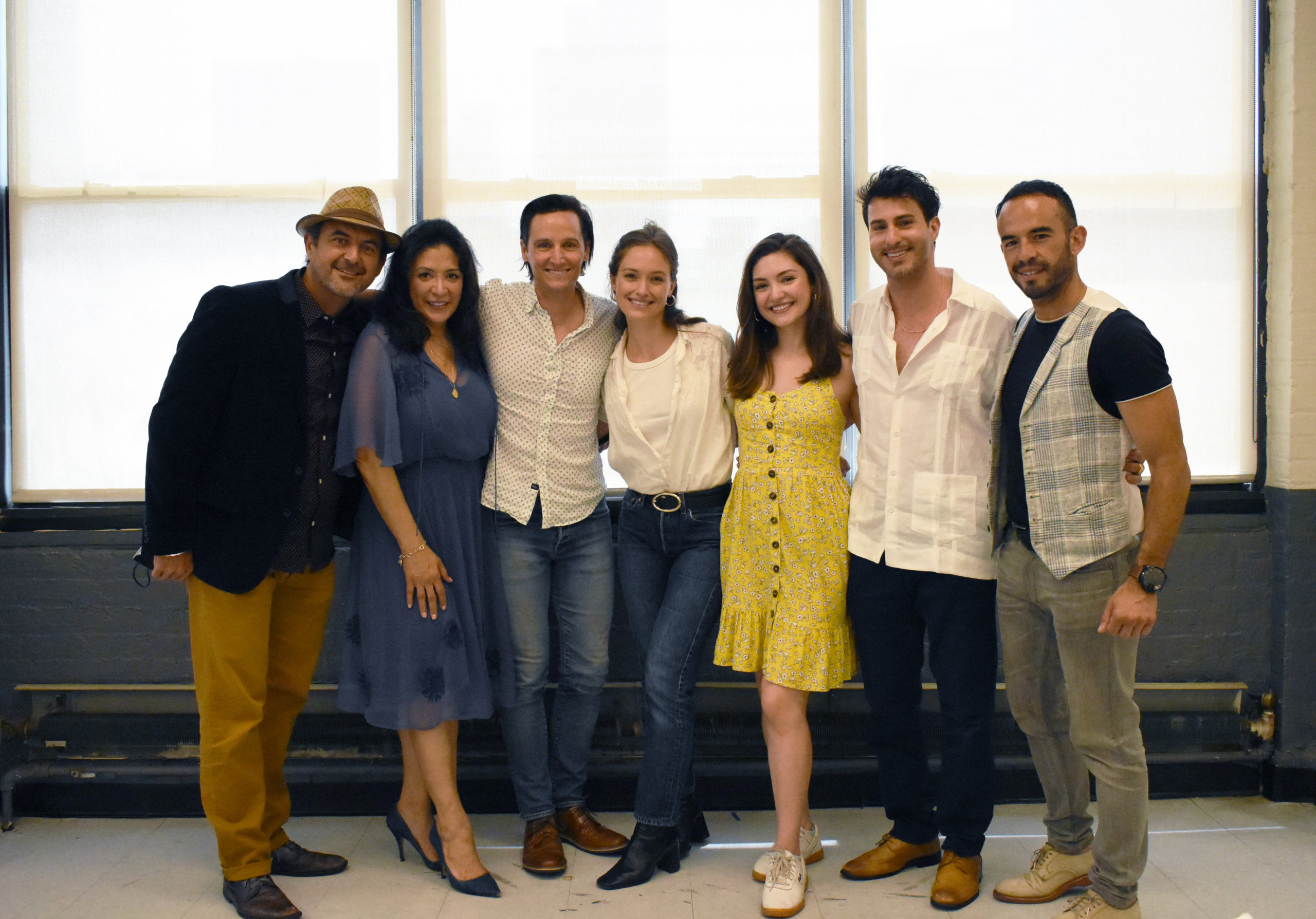 The "Anna in the Tropics" cast: Serafin Falcon, Iliana Guibert, Christian Barillas, Christine Spang, Maria Isabel Bilbao, Anthony Michael Martinez and Guillermo Ivan