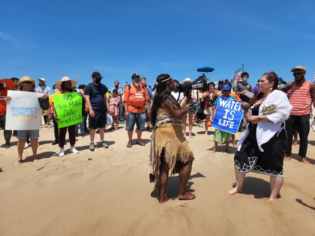 Shinnecock protesters rally at Coopers Beach on July 9