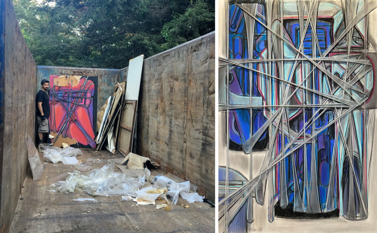 Art by Francis Hines, from dumpster to gallery