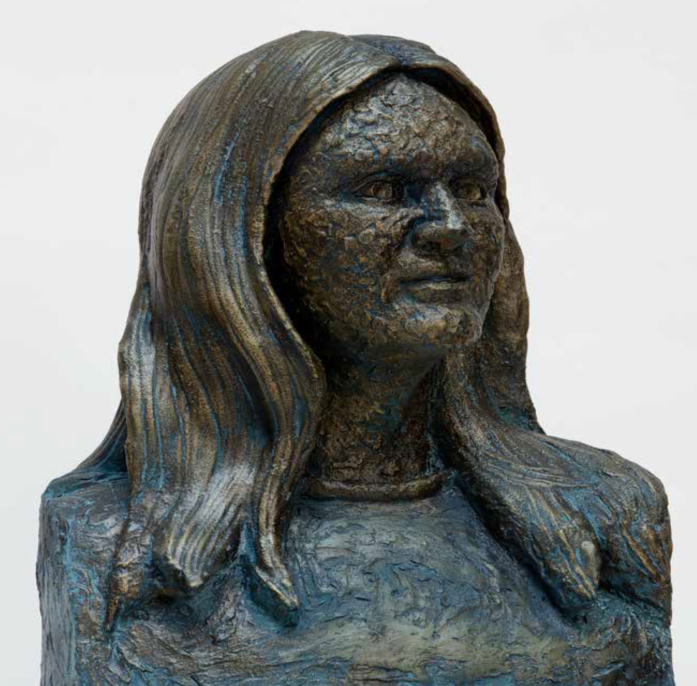 George Petrides' "Kore" (2022, bronze, 30" x 22") George Petrides' "Heroines of 1821" (2022, mixed media, 34" x 23") from Hellenic Heads