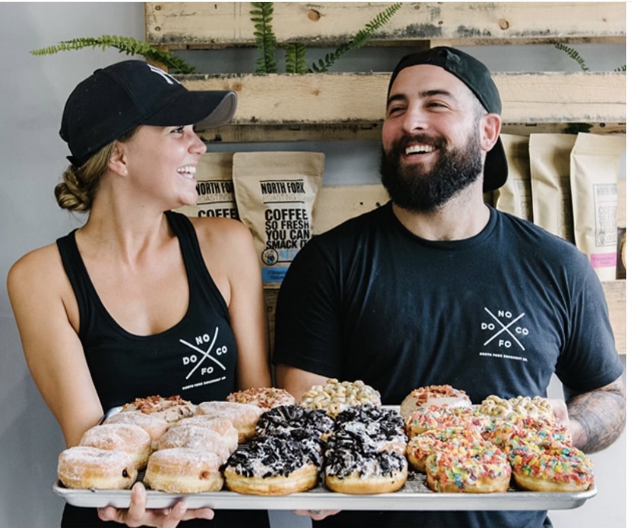 Kelly and James Lyons of North Fork Doughnut Company, aka NoFoDoCo