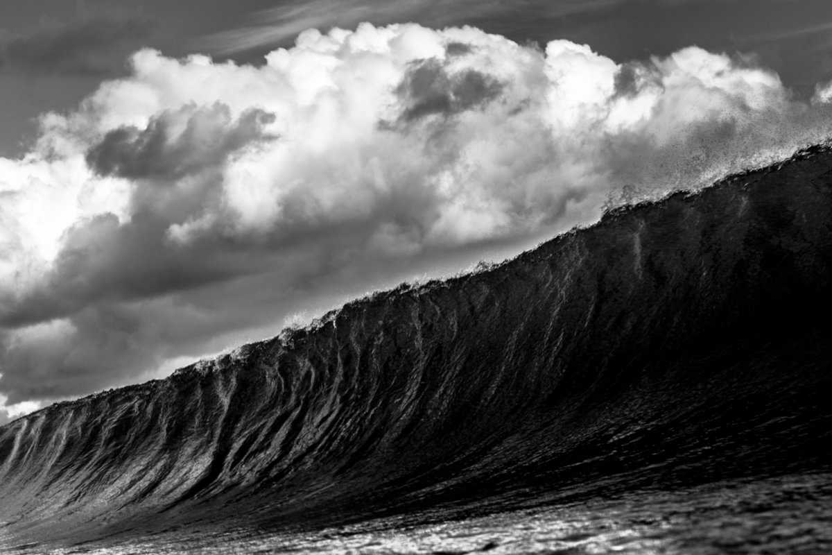 "Vengeance" Montauk wave black and white photograph by James Katsipis
